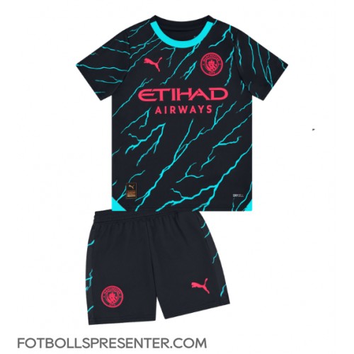 Manchester City Tredje tröja Barn 2023-24 Kortärmad (+ korta byxor)